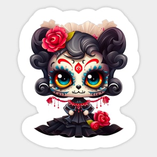 Dia de los Muertos Cat #4 Sticker